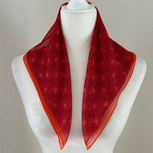Kenneth Cole Orange/Pink Silk Chiffon Scarf